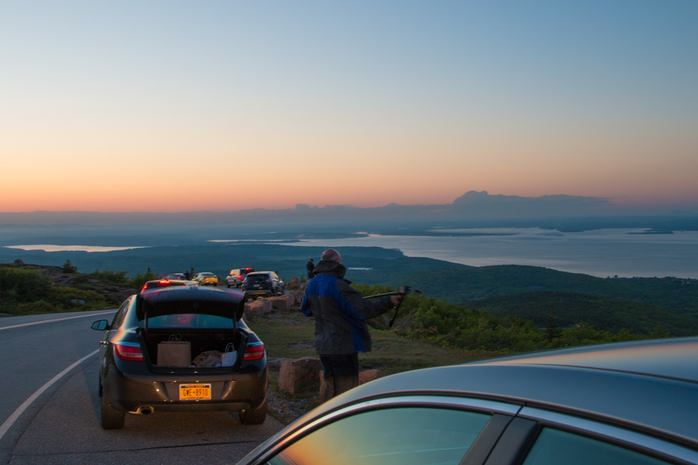 And then there was the evening we drove up to the top of Cadillac Mountain to watch the sunset. It's the tallest peak in the park at an elevation of 1,528 feet (470 m). The sunset wasn't amazing but the fog and clouds rolling over the islands in Frenchman's Bay near Bar Harbor were spectacular. I've never seen anything like it.