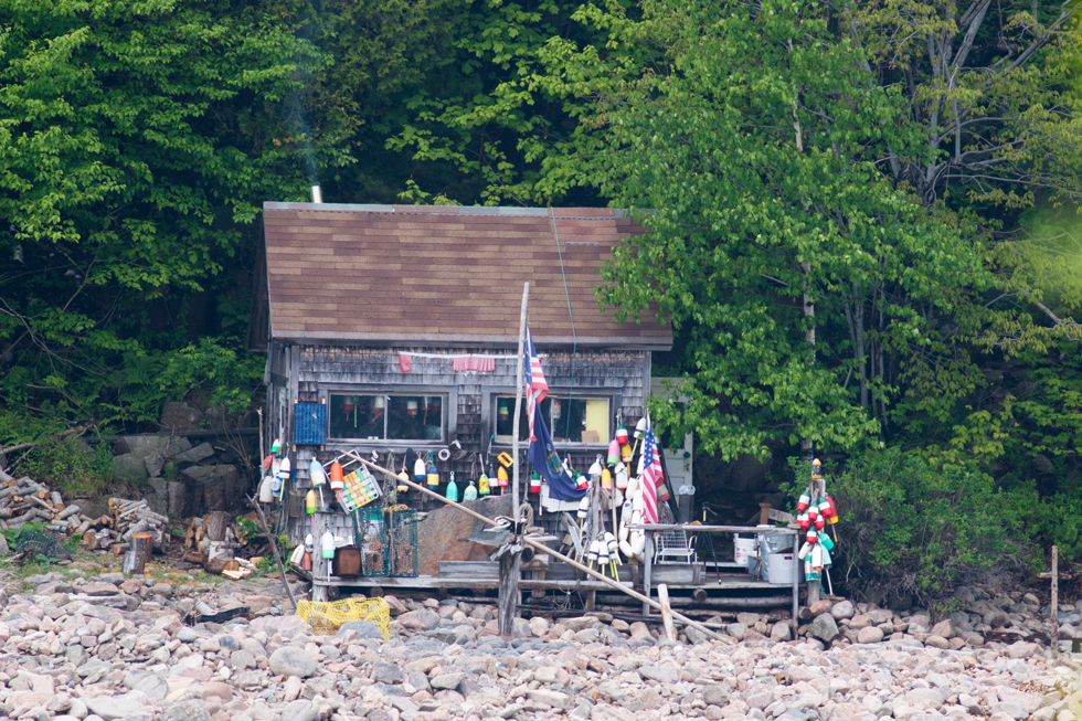 Because the land that makes up the Park was acquired over many years, there are pockets of private land mixed in with the park land. This working lobster house is on Otter Cove, if I remember correctly.